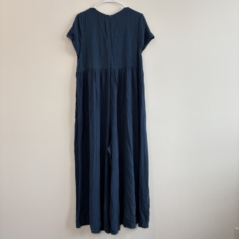 Natural Life Jumpsuit Women M Avery Wide Leg Color Indigo Button Lagenlook Boho - Picture 2 of 11